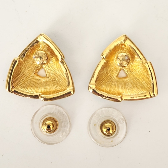 Vintage Monet Pierced Earrings - Picture 3 of 7